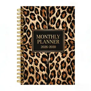 2026-2030 Monthly Planner/Calendar - January 2026 to December 2030, 5-Year Monthly Planner, Leopard Print Themed Cover Notebook, Yearly Calendar Planning, Monthly Tabs, 60-Month Calendar, 5.5 inches x 8.3 inches, Thickened Paper, Elastic Cover, Durable Do