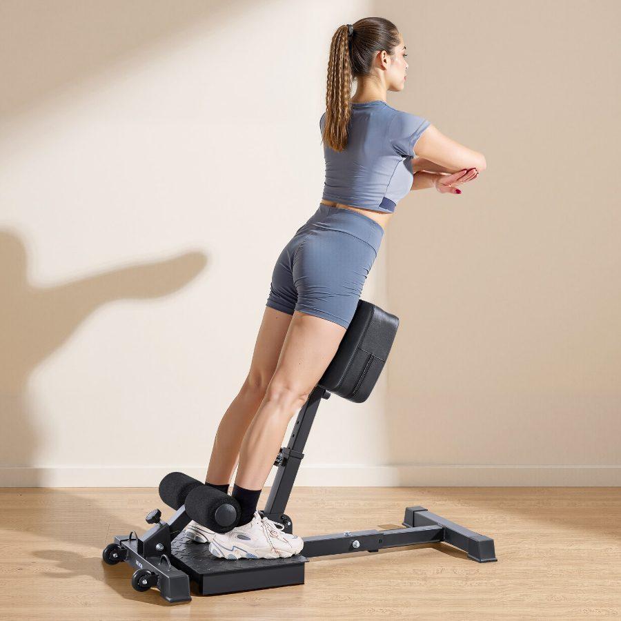 VEVOR Sissy Squat Machine, Multi-Function Deep Sissy Squat Bench for Leg Muscle Training, Easy Setup Foldable Core Waistline Glute Workout Equipment, Leg Exercise Machine for Home Gym, Black