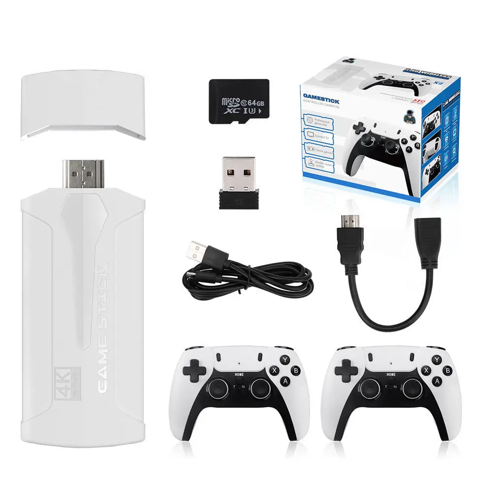 M8 PLUS Retro Classic Home TV-Connected Gaming Console with Abs, 64GB 2-Player Arcade Game Box, Dual Joysticks, and HDMI Cable