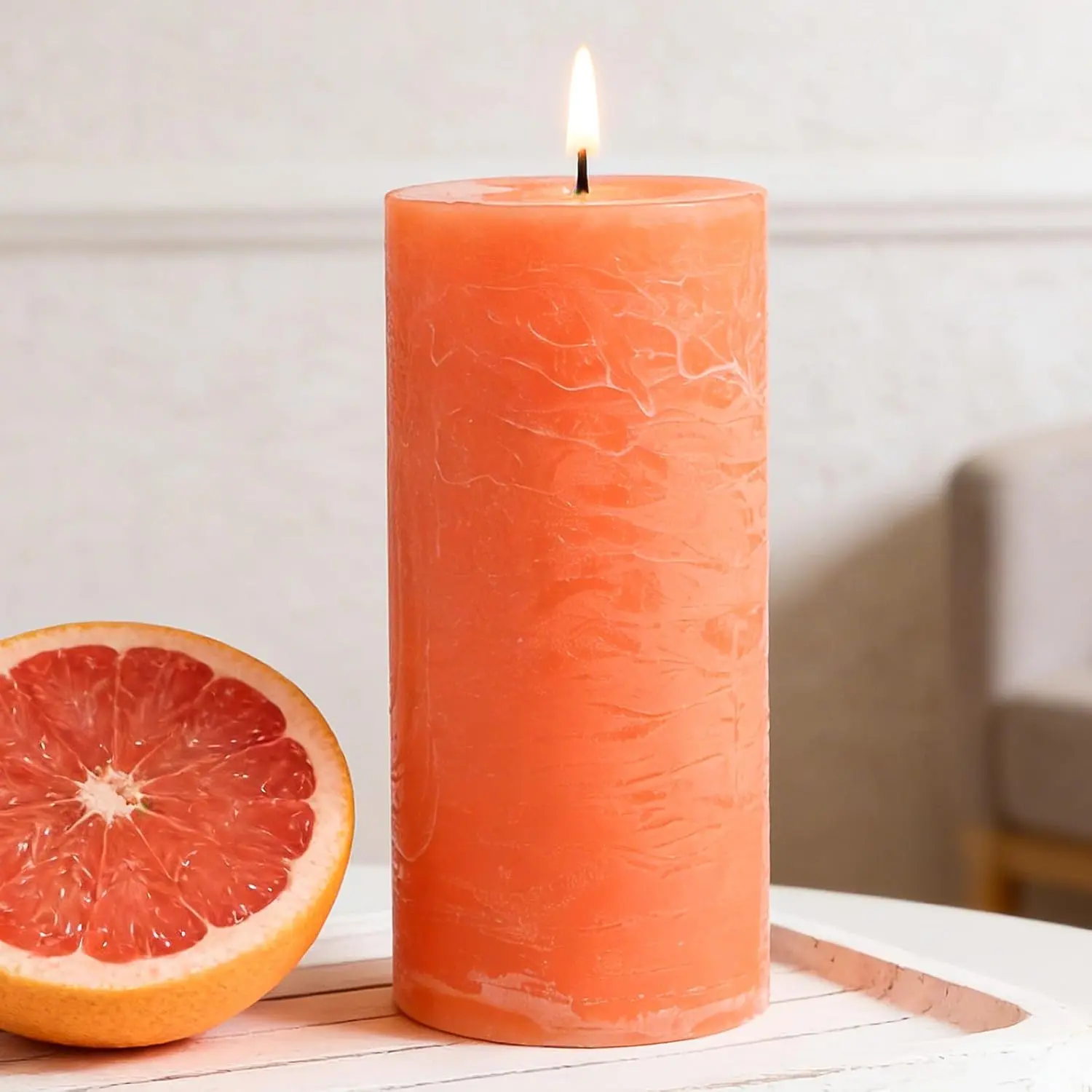 Fruity Scented Pillar Candle - 2.8x6 Inch, 75-Hour Burn, Pineapple & Grapefruit Luxury Aromatherapy Candle, Sweet Fruit Scent Pillar Candles for Home, Natural Fragrance Candle for Air PurifyGift.