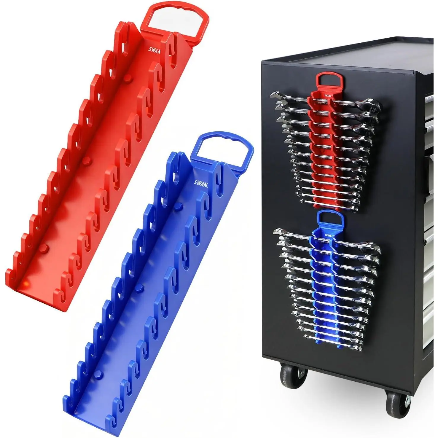 2-  Wrench Organizer Toolbox Holder, SAE (1/4'' to 15/16''), Metric (6mm to 24mm) Ratchet Wrench Organizers,  Hold 24 Slots Wrenches Holder for Tool Box