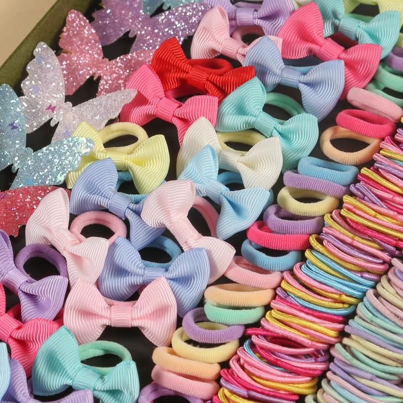 870-Piece Kids Hair Accessory Set, Includes Colorful Hair Bands, Bows, Clips, Ideal for Little Girls' Hairstyles, Party & Festival Use, Hair Accessories Sets