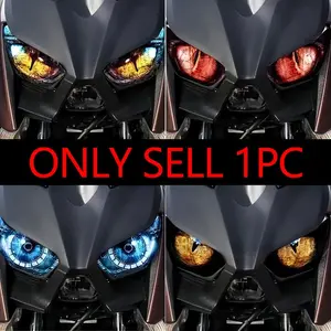 1PAIR  Devil's Eye One-way Hollowed-out Effect Car Stickers, Headlight Decals, Automotive Decals, Are Waterproof, Sun-protected, Durable, High-quality, Suitable for Motorcycles, Car Headlights, Scratches, Creative Vehicle Exterior Modification Accessories
