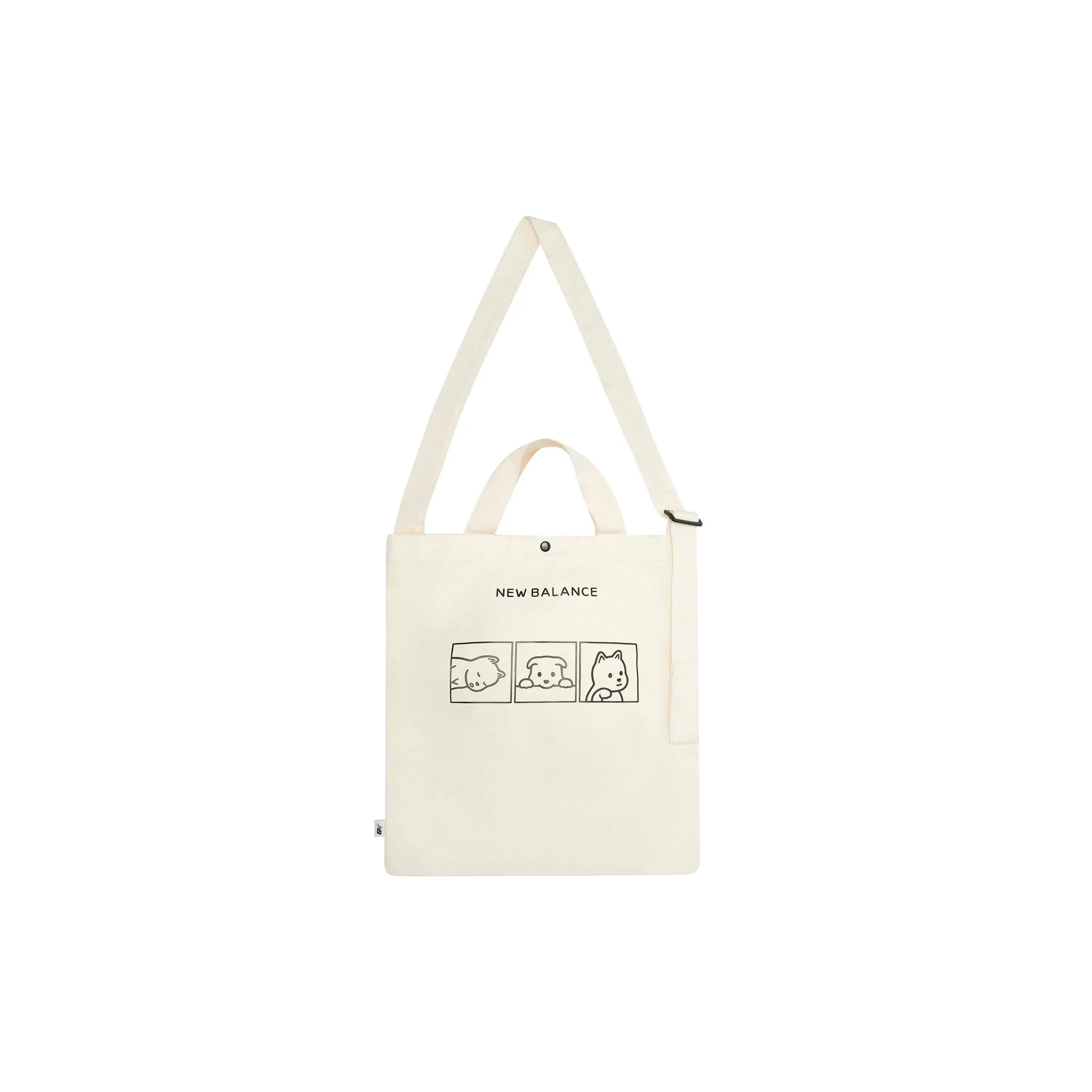 New Balance × Noritake Canvas Tote Bag for Men and Women – Letter-Print Crossbody and Shoulder Bag – Ivory