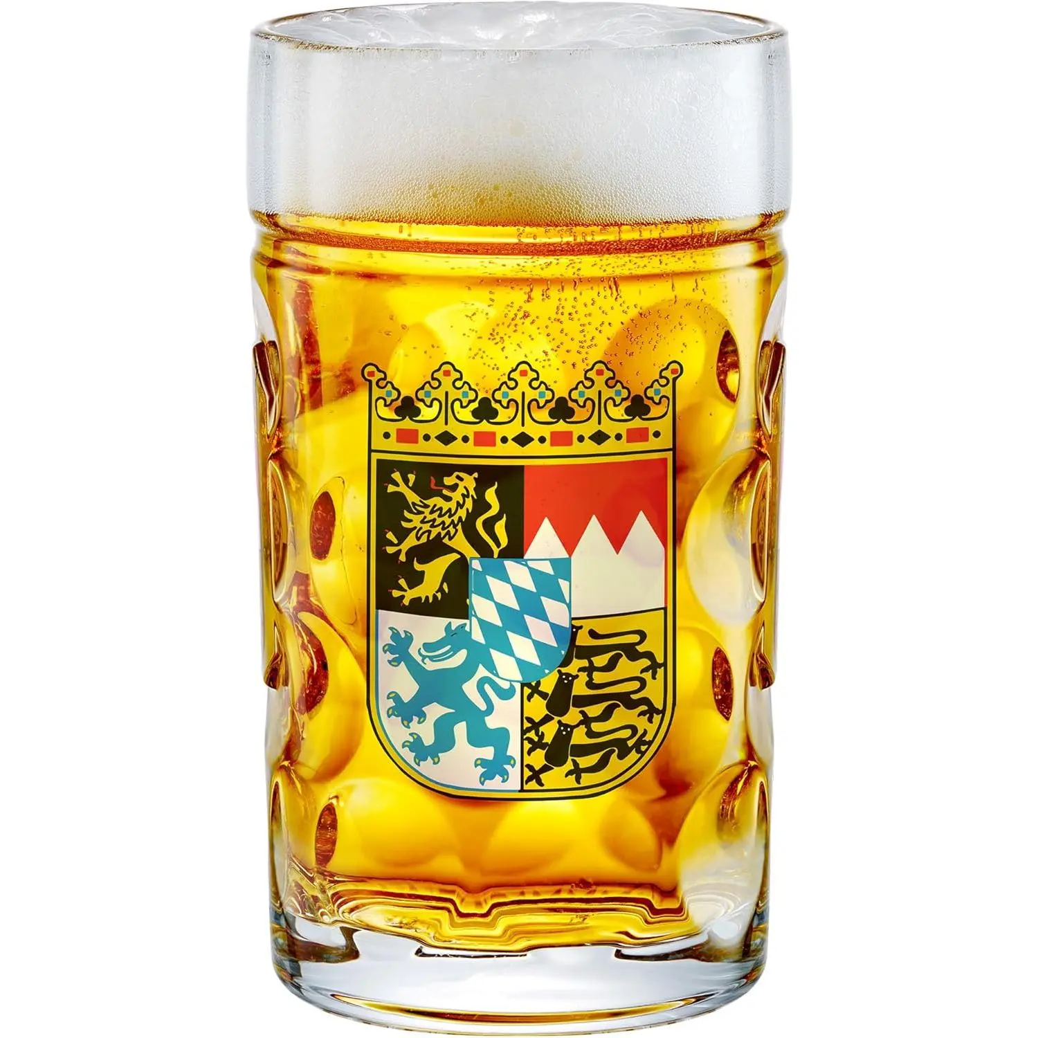 44 Oz Large German Classic Beer Mugs, Dimpled Beer Stein with Handle, Freezer Safe, Beer Mug for Oktoberfest Parties Games, Hot Tea Cup Glasses, Beer Gifts for Men Friends Dad, Set of 1