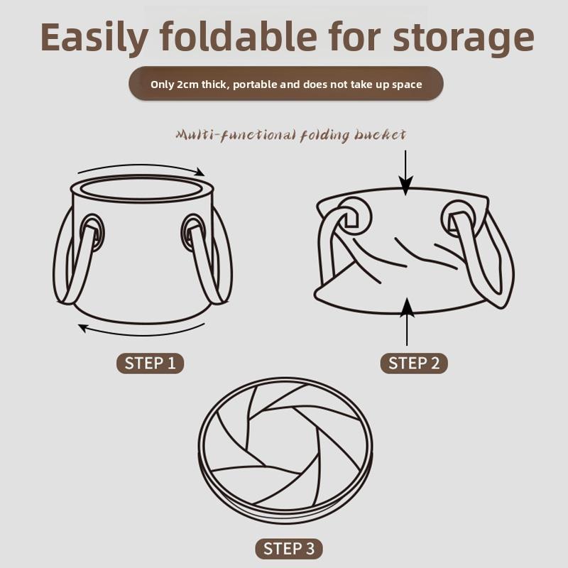 Outdoor camping folding bucket Multifunctional large-capacity portable fishing bucket Storage retractable car storage bucket