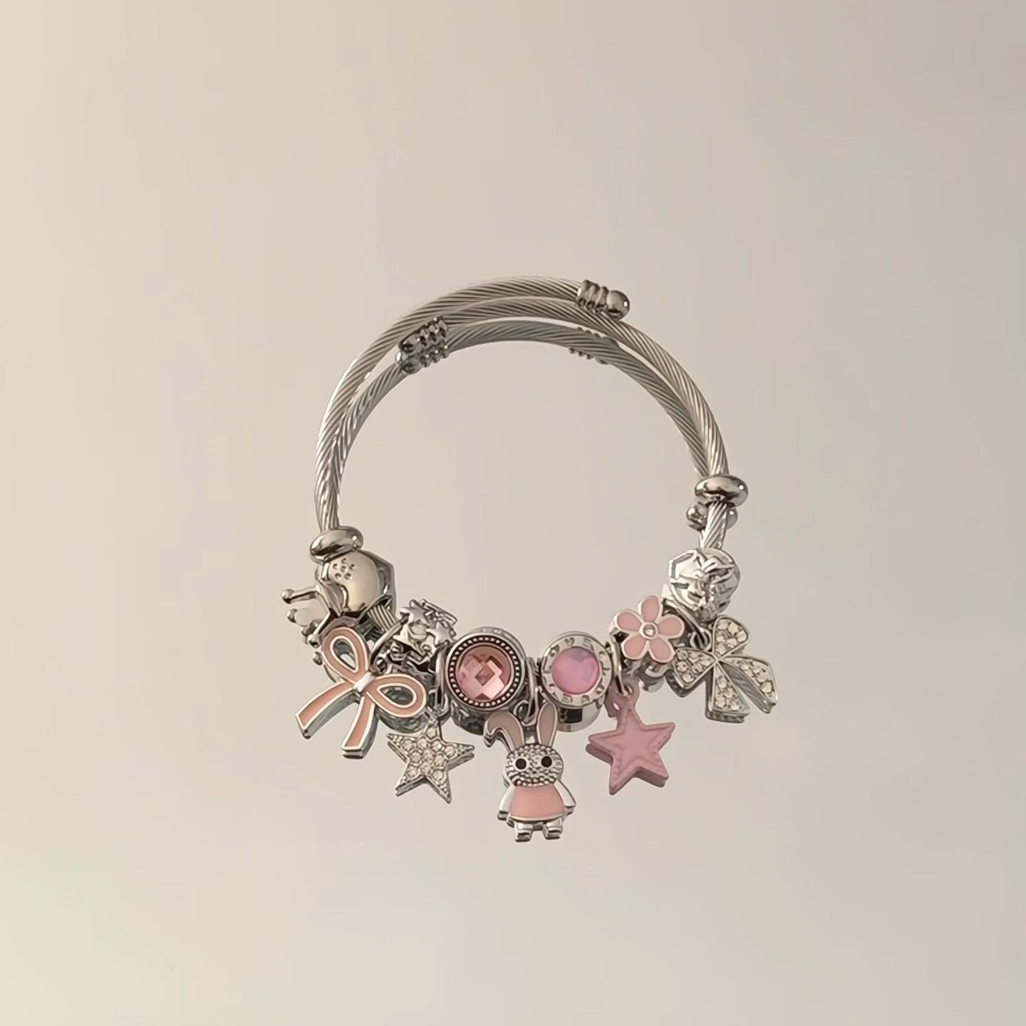 Diamond ruby bangle bracelet Virgin Mary Charm Bracelet - Adjustable Size Bracelet With Open Cuffs, Butterfly & Love Charm Bracelet, Suitable for Gifts for Family & Best Friends