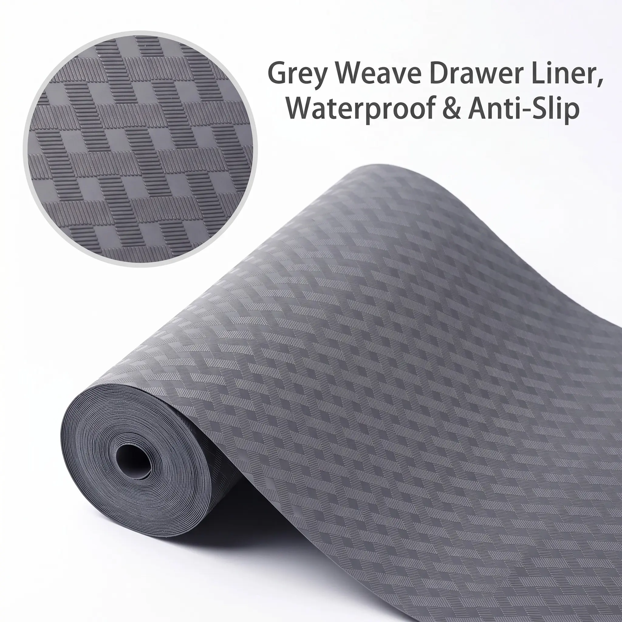 Plain Simple Drawer Pad, Waterproof Anti-Slip Moisture-Proof Bacterial Inhibition, No Residue Adhesive, Multi-Scene Cuttable Lining
