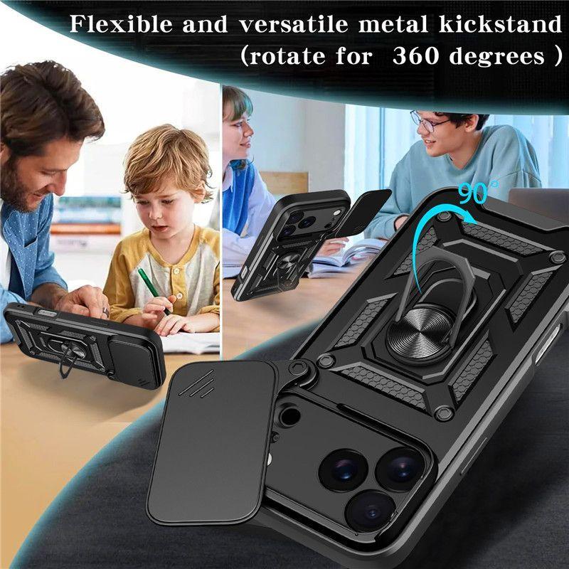 360 Degree Rotating Stand 2-in-1 Shockproof Phone Case for iPhone 17Pro Max/16/15/14/13/12/11 ProMax/Plus/Air New Lens Slider, High Quality Craftsmanship, Hard Case for Men and Women/jubal phone case heather and dave 2 brooke and jubal phone cases 2 lora