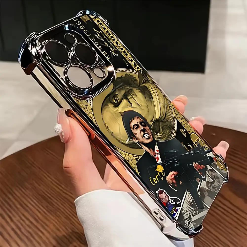 Scarface Stylish Phone Case for iPhone 17 16 15 14 13 12 11 PRO MAX PLUS AIR and XR XS MAX Plus Series, with a Soft Transparent Back for Drop Protection