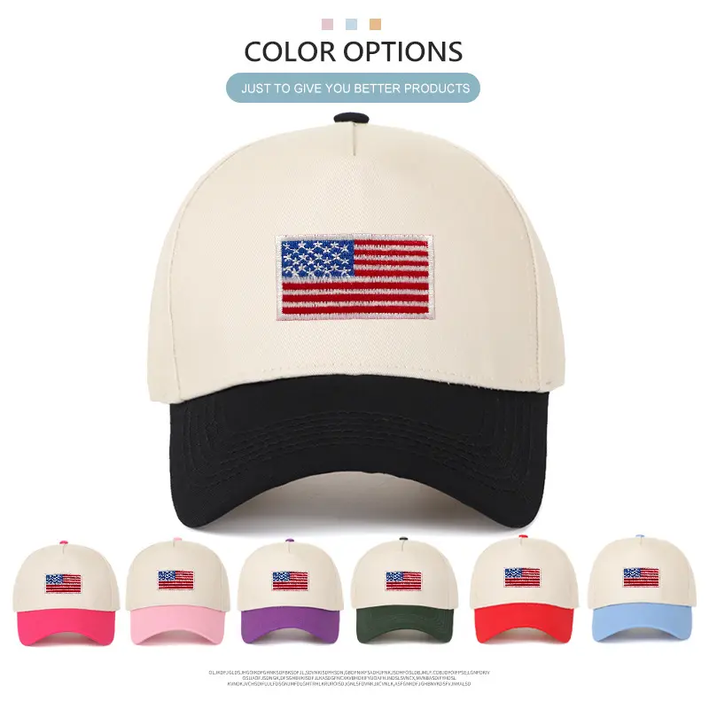 USA Flag Baseball Cap for Men Women Patriotic Embroidered Dad Hat, Two Tone Color Block Trucker Cap, Adjustable Cotton Sunshade Visor, 4th of July Independence Day Parade