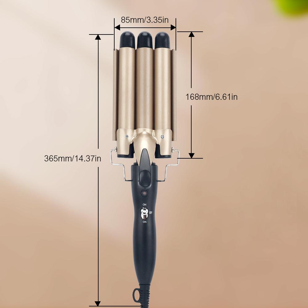 Portable 3-Tube Hair Curler, 1 Box Hair Curling Iron with 3 Counts Barrels, Hair Styling Tool for Home & Travel, Create a Wavy Hairstyle