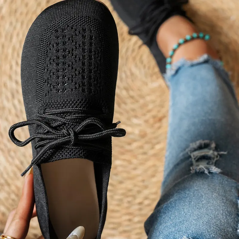 Korean Style Plain Round Toe Casual Breathable Shoes, Comfortable Textile Upper Rubber Sole, Medium Width Less Than Ankle Height, All-Season Women's Footwear, Rubber Soled Footwear