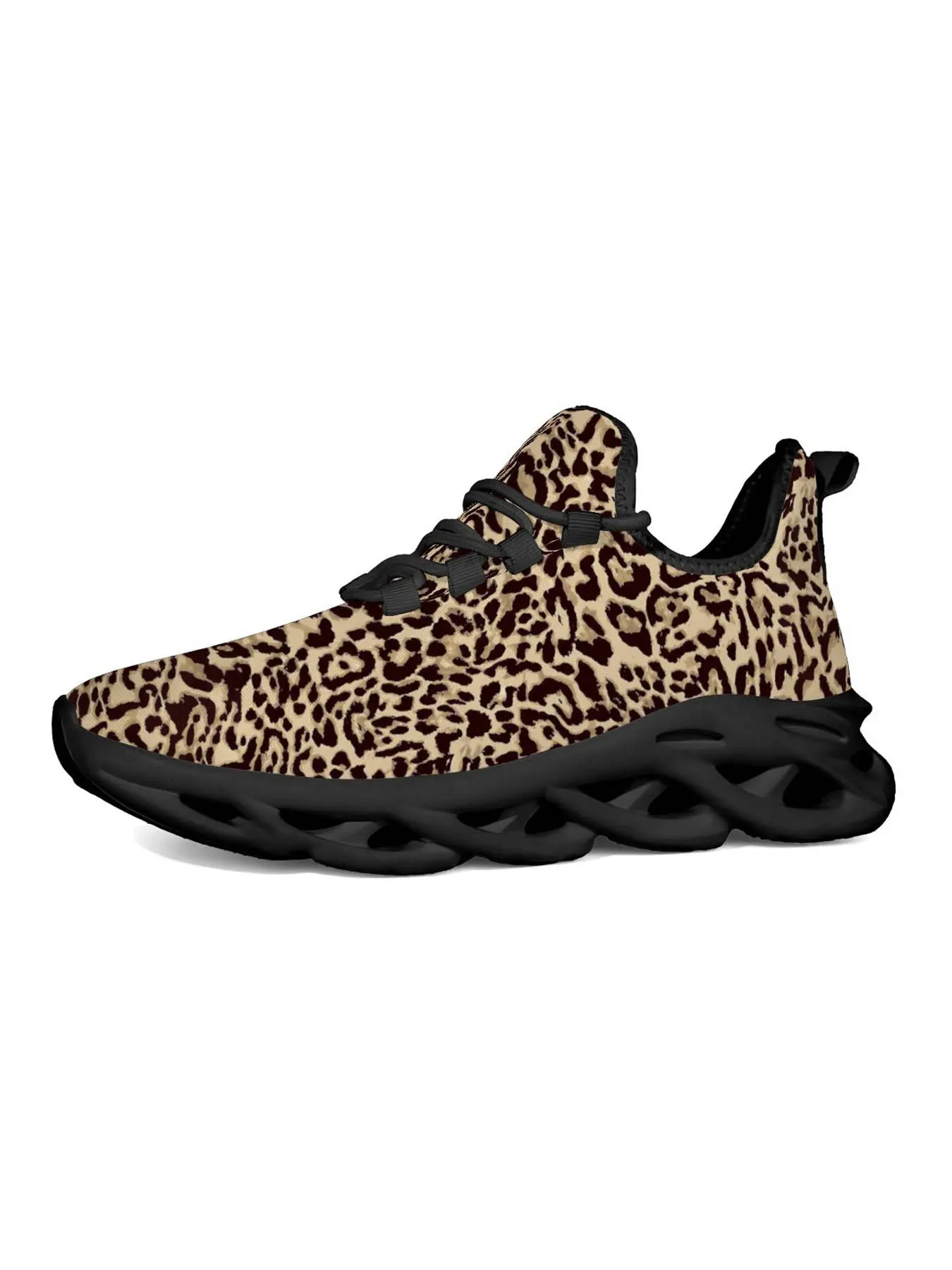 Leopard Print Thick Sole Casual Sneakers, Low Ankle Trainers, Wild Fashion Personality, Hidden Heel Lift, Retro Art Style, Perfect for Young Urban Women
