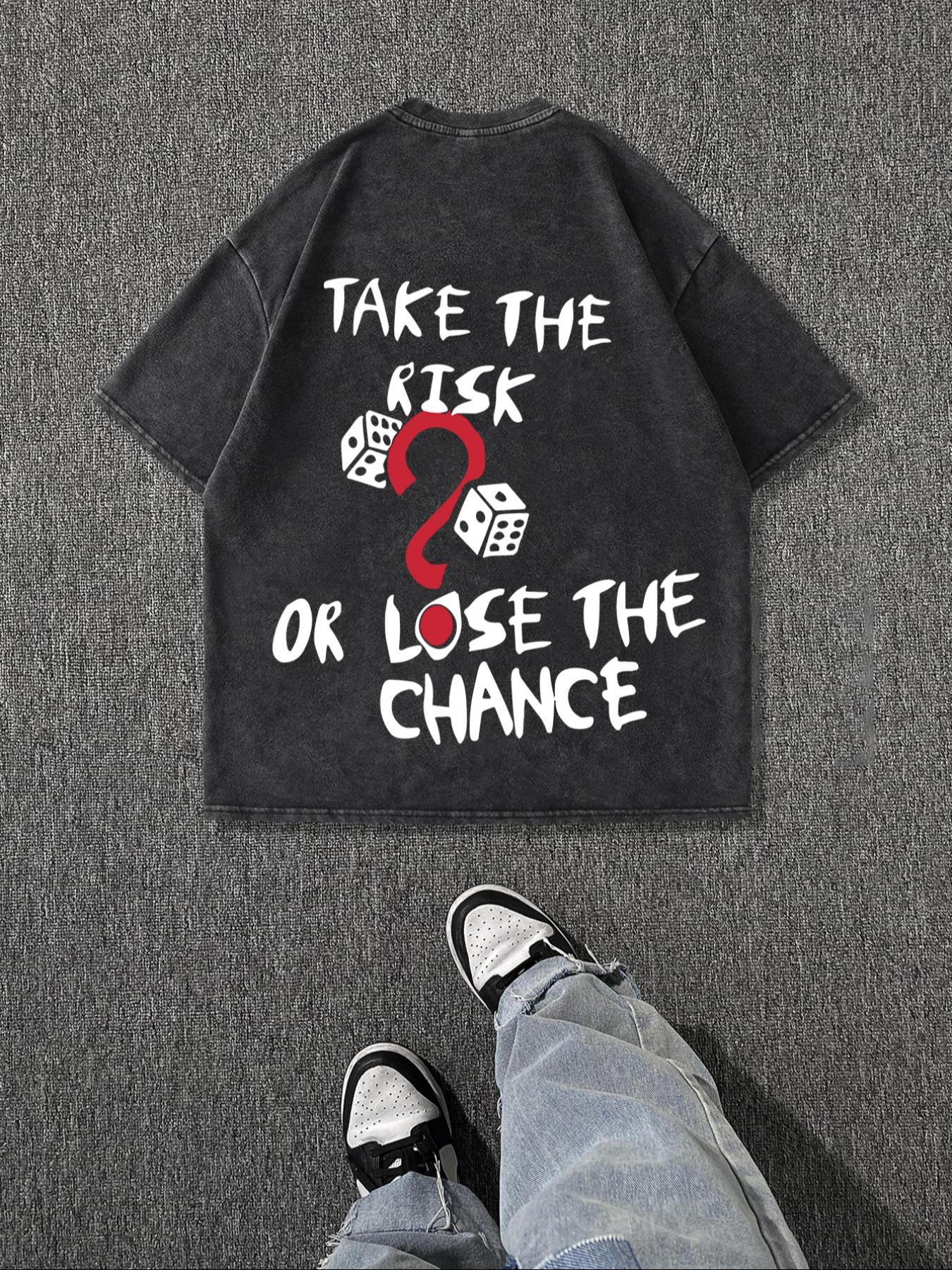 Men's Vintage Dice Print Round Neck Tee, Regular Fit Casual Short Sleeve T-shirt for Summer, Men's Top for Daily Wear