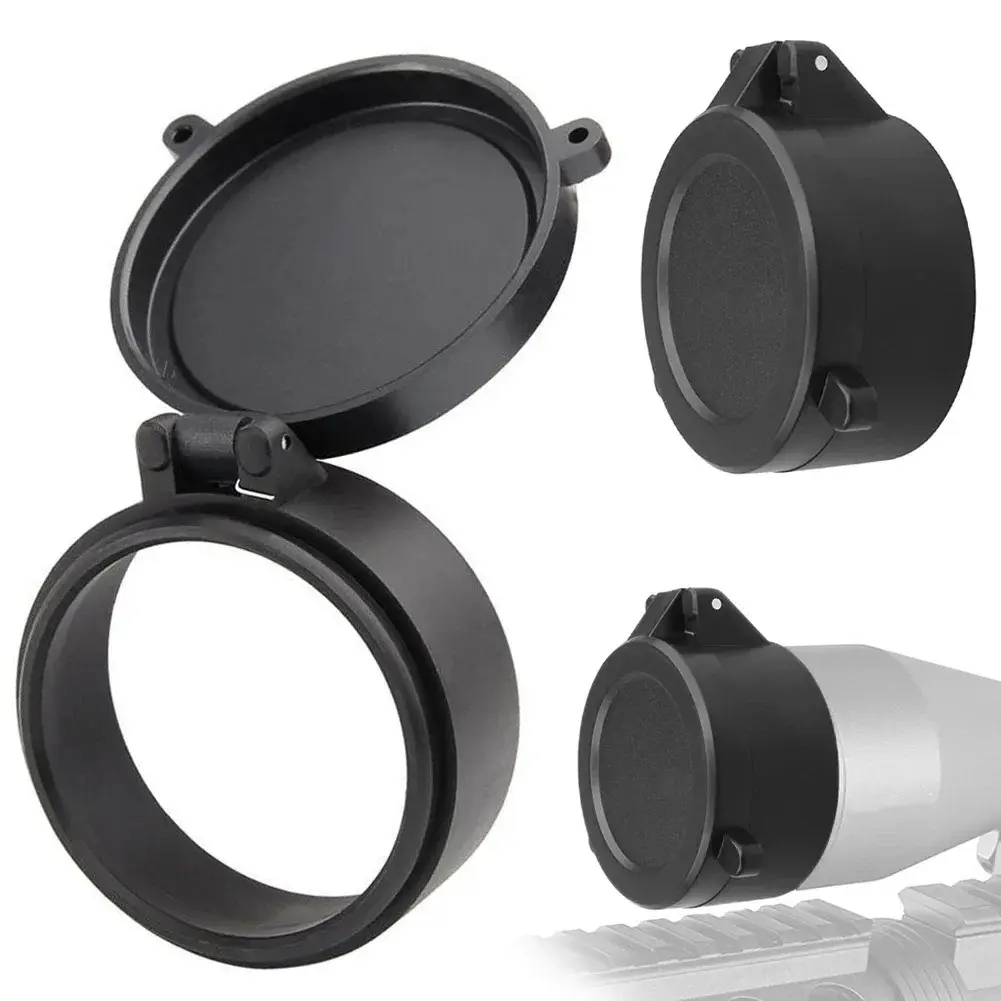 47mm Rifle Scope Lens Cover, Flip Spring Up Quick Open, Lens Protection Cover, Dust Cap for Hunting Binoculars, Scopes, Sight