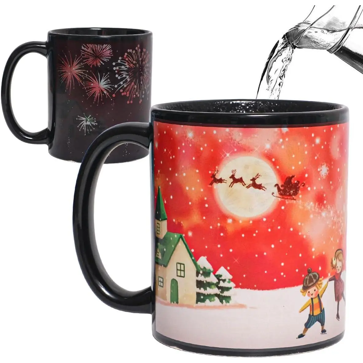 Christmas Tree Snowman Coffee Mug, Heat  Color Changing Magic Ceramic Mug Christmas Gifts for Women Man, 12 oz, Novelty Xmas Funny