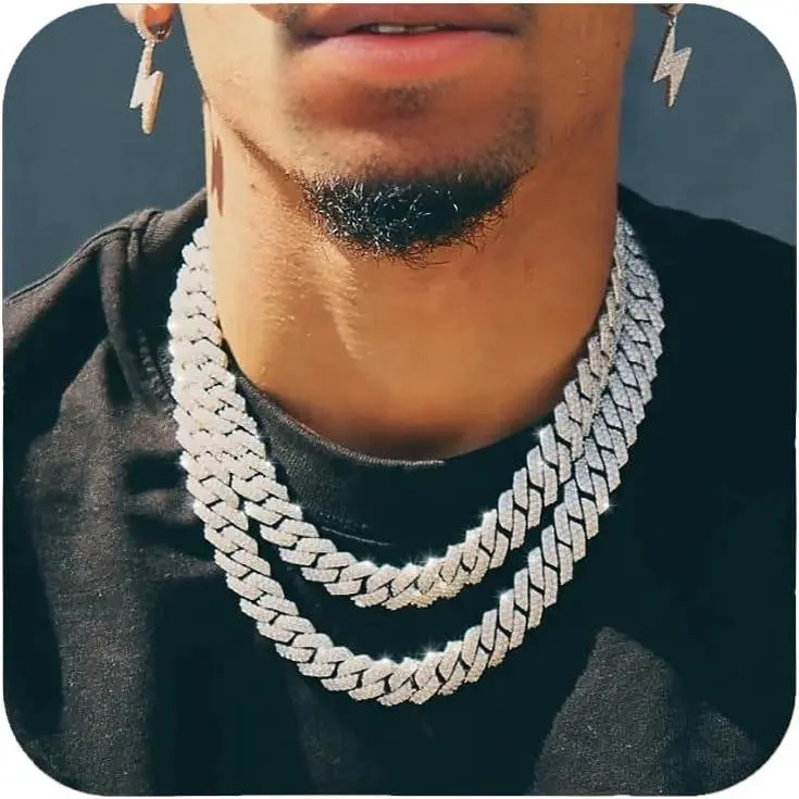 Mens Cuban Link Chain //Stainless Steel Necklace Iced Out Thick Chain For Women Bling  Cut Cuban Link Chains For Men  Hop