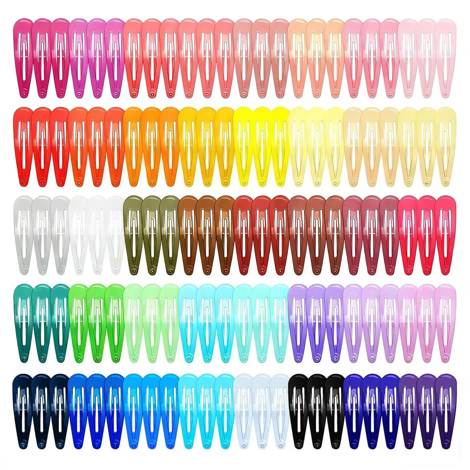 120 Pack Colorful Metal Snap Hair Clips, 2 Inch Barrettes in 40  Candy Colors, Non-Slip Hair Accessories for  Teens Women