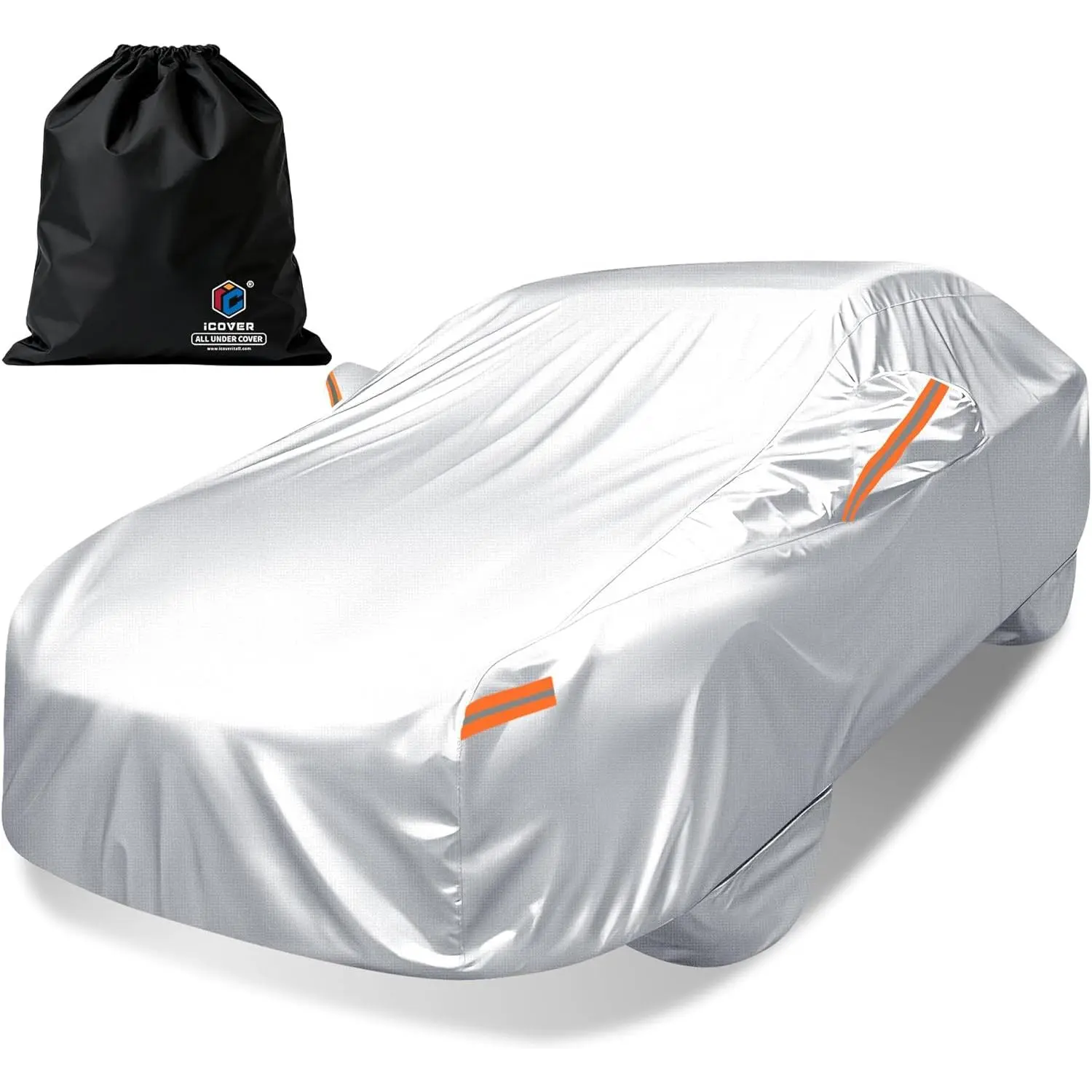Car Cover, Waterproof All Weather Car Covers for Honda Civic Toyota Corolla Chevy Cruze Kia Forte, Outdoor Full Exterior Cover with Detachable Tire Covers, Car Cover for Sedan, Fits up to 193"