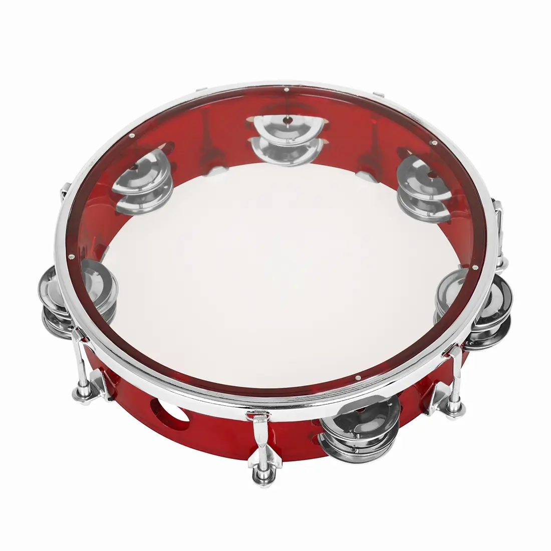 New Arrival 8 Inch Self-Tuning Hand Tambourine Adjustable Tone Percussion Instrument Portable Handheld Rhythm Tambourine For Music Teaching, Party, Band Live Performance