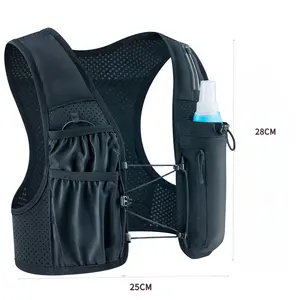 Unisex Running Hydration Vest - USA Original Patent, Adjustable Chest Straps, Lightweight Reflective, Breathable, BPA-Free, All Seasons, 7.5 oz, 28cm*25cm, Marathon & Trail Running Ready, Ideal for Friends & Adults