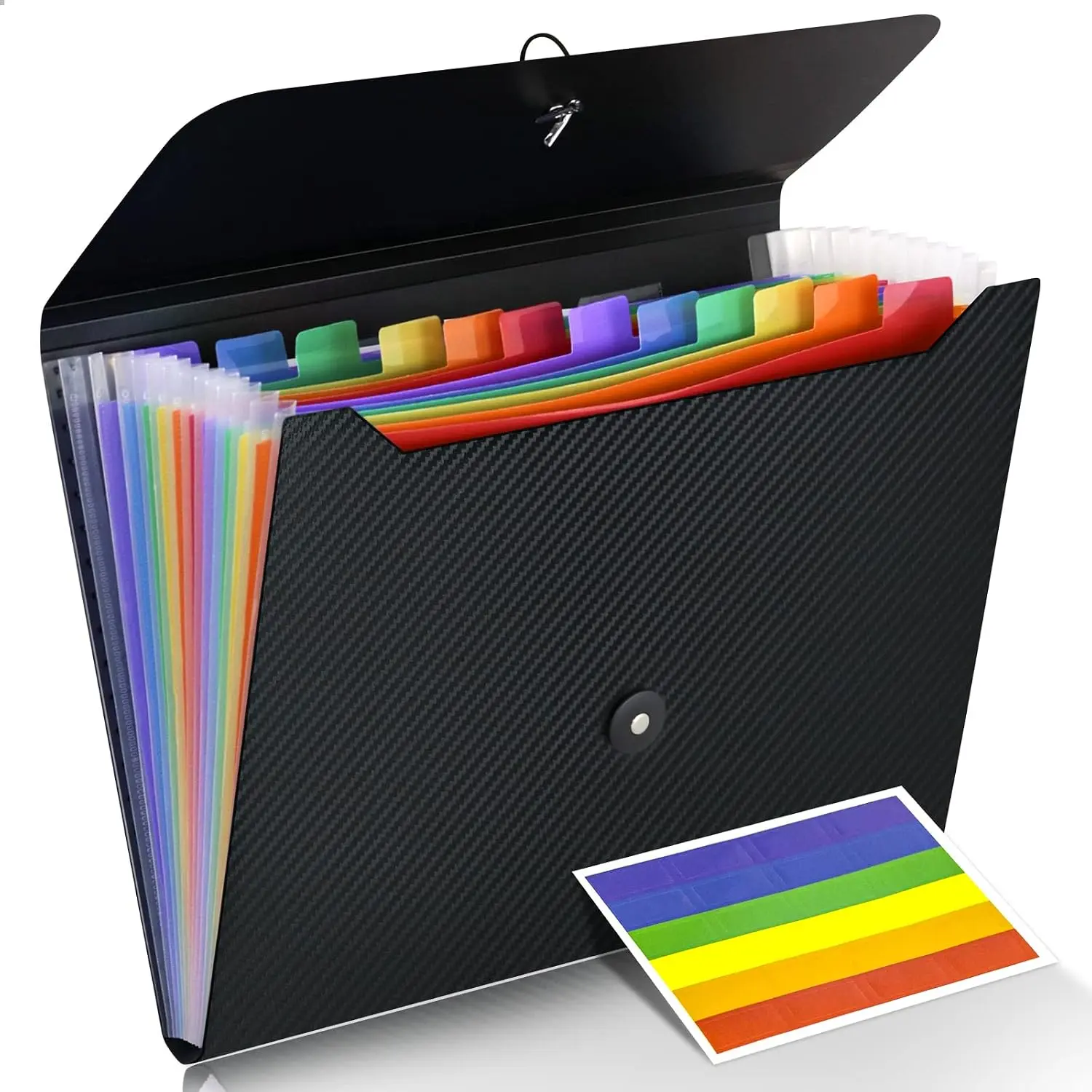 Accordian File Organizer Expanding File Folder, 13 Pockets, A4 Letter Size Paper Document Receipt Folder for Classroom, , Office and Travel