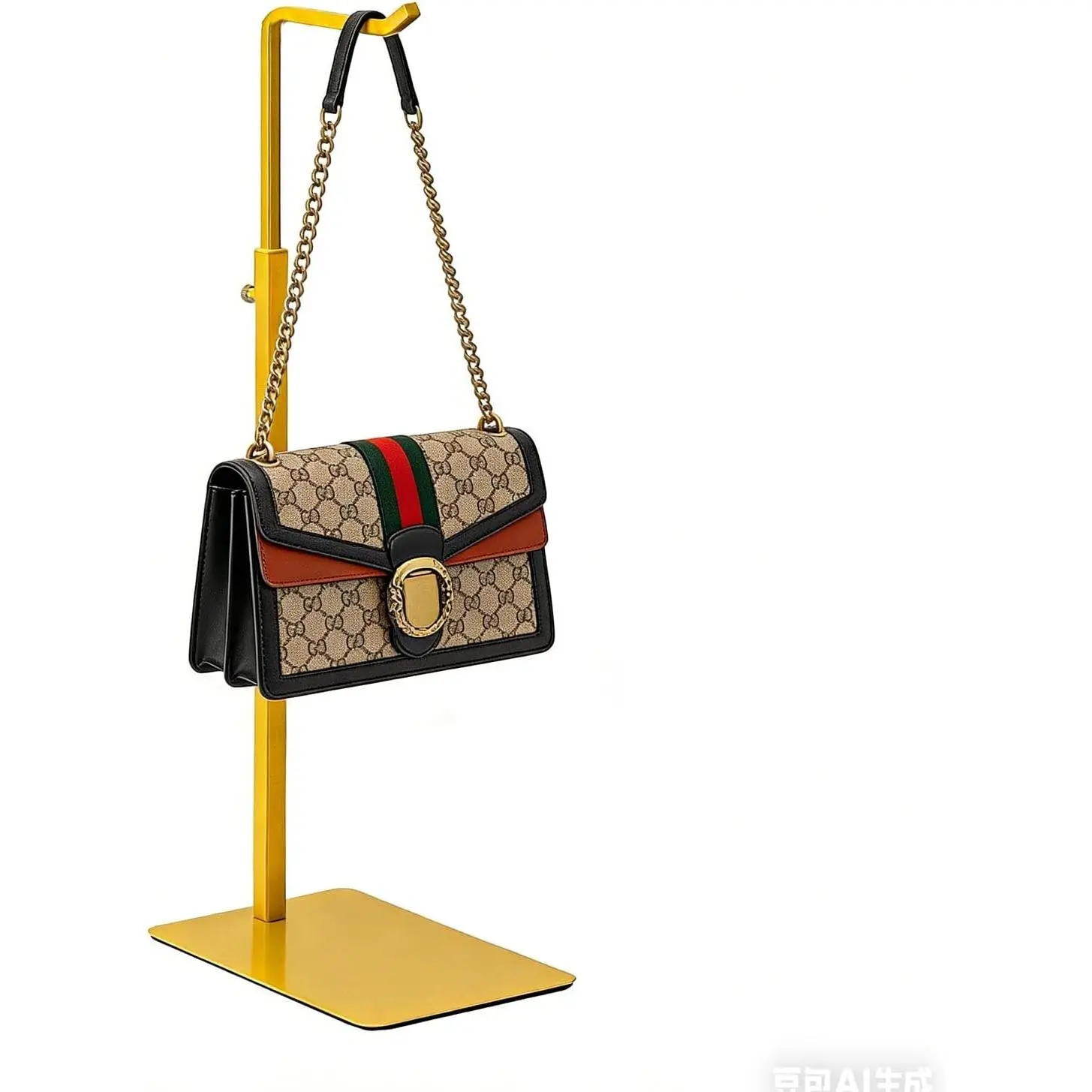 Adjustable Golden Purse Display Stand, Purse Holder Hanger Hook Rack for Handbags, Suitable for Desktops, Wardrobes and Commercial Stores