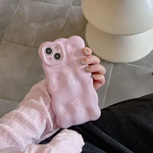 Phone Case: Purple Cream Wave Shell with High-End Texture, Macaron Pattern, Candy-Colored Cute Phone Case, Aesthetic Full-Coverage Drop-Proof Protective Case. Suitable for Apple iPhone 16/XR/11/12/13/14/15 Plus Pro Max/PLUS and Other Models.