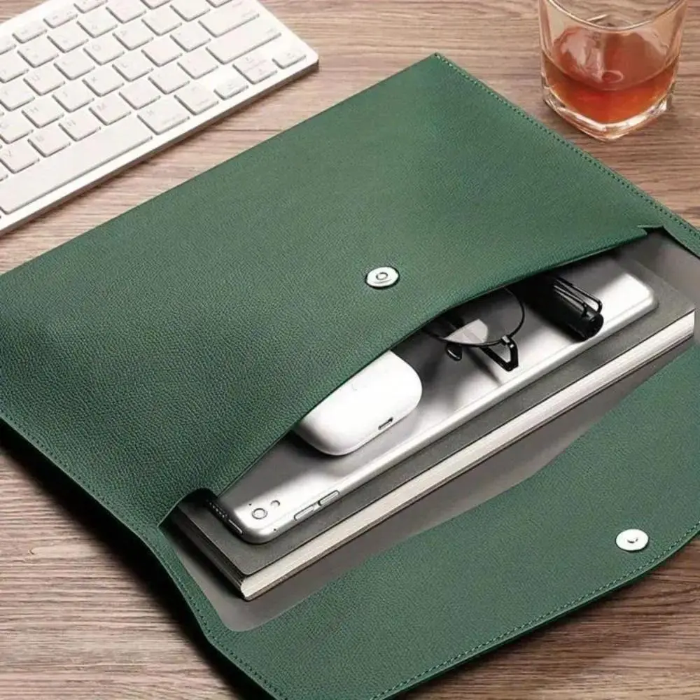 1Pc A4 Composite Leather File Folder Bag, Waterproof Portable Document Organizer, Durable Business Paper Holder to Organize Docs for Office & Travel Use