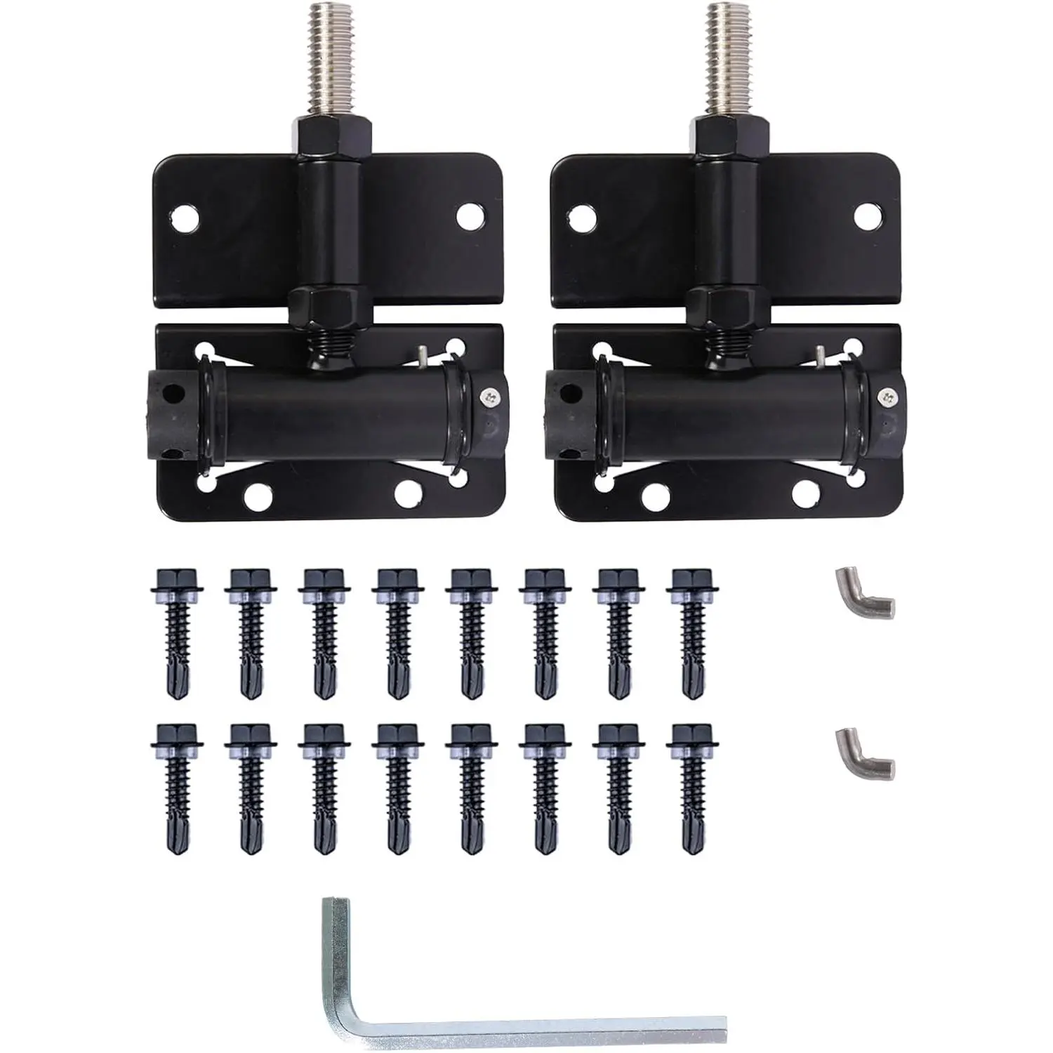 Self Closing Hinges for Vinyl/Wooden Door, Easy to Install and Adjust, Provides Smooth and Quiet , Heavy Duty Made, Pack of 2,Black
