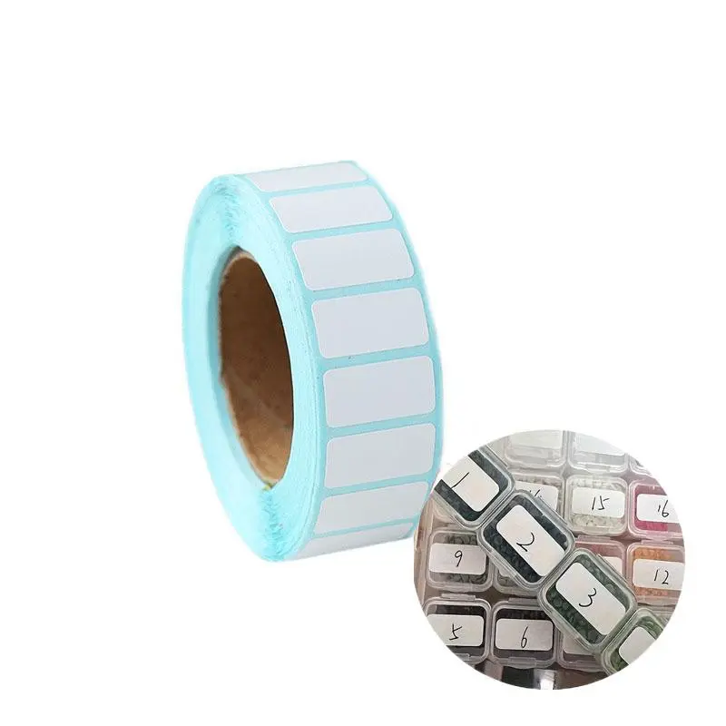 Self-adhesive white labels, suitable for both manual and DIY projects, for labels on storage containers, price tags, name and number labels, self-adhesive storage bead containers, mini labels, blank s