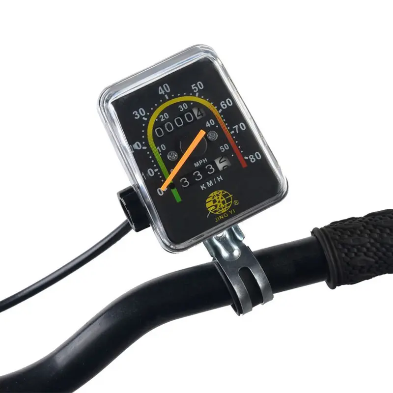 [Bike Speedometer]Square Aluminum Alloy Mechanical Odometer, Vintage Bicycle Cycling Speedometer & Stopwatch for Mountain Bikes