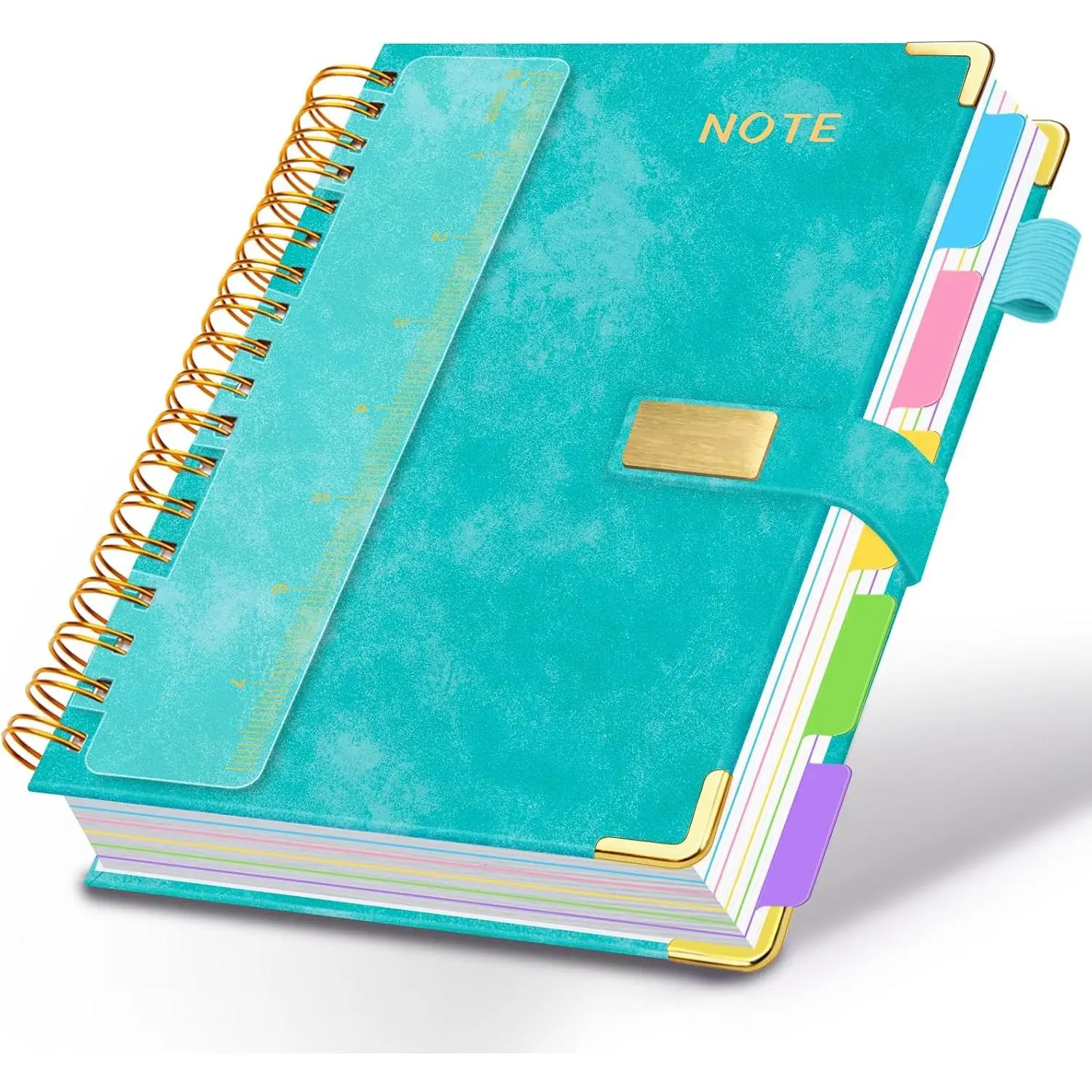 5 Subject Spiral Notebook with Pockets Dividers, 6.2''x8.2'' 300 Pages