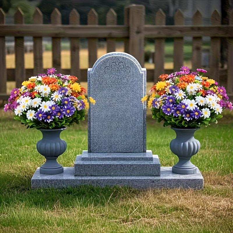 5 bouquets of outdoor artificial flowers, plastic daisies, UV-resistant artificial flower beds, suitable for homes, hotels, offices, weddings, party gardens, porches, cottage decorations, window frames, and cemetery arrangements.