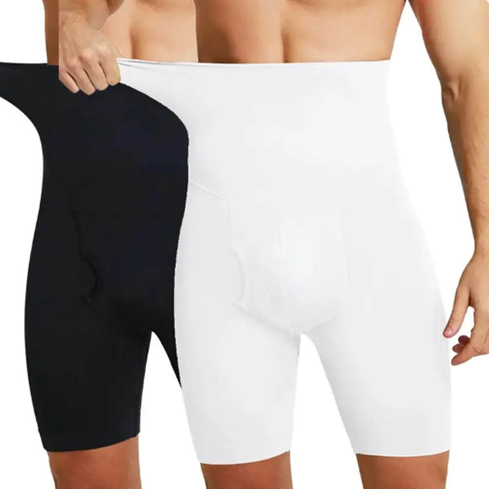 1/2 PACK Men High Waist Shorts Shapewear Boxer Brief ,Men Tummy Control Pants Shorts Girdle Compresson Shorts
