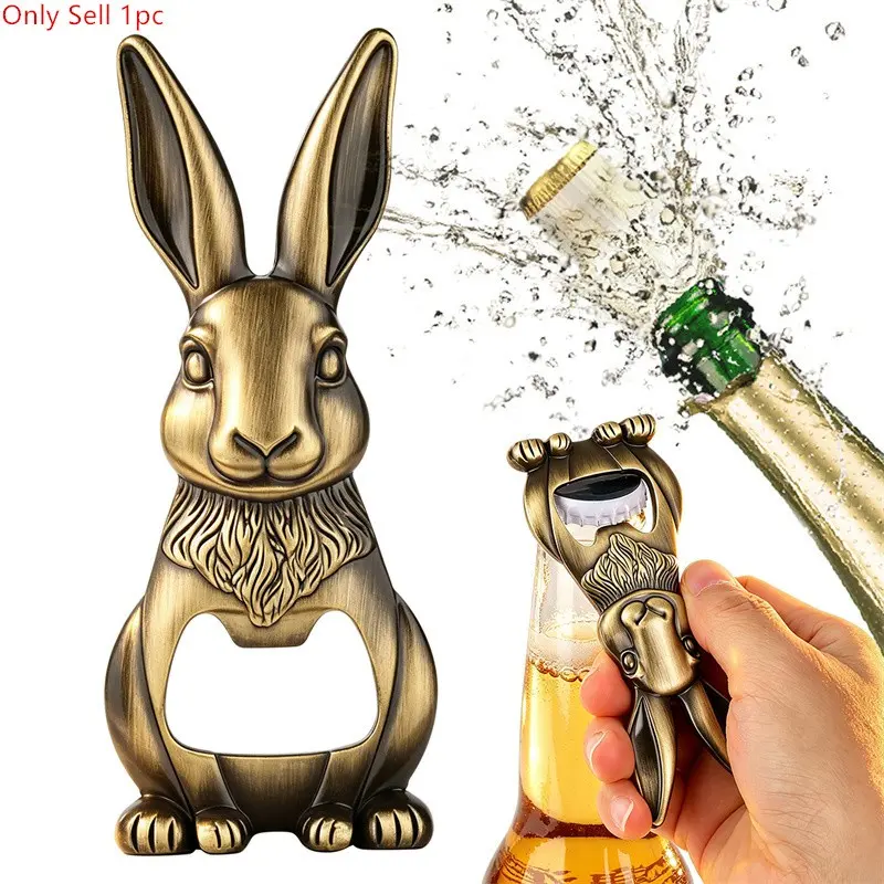 Cute Standing Rabbit Bottle Opener, Animal Shape Multi-Functional Cap Opener, Kitchen Bar Party Restaurant Opener, Portable Camping Picnic BBQ Opener, Festival Party Gift