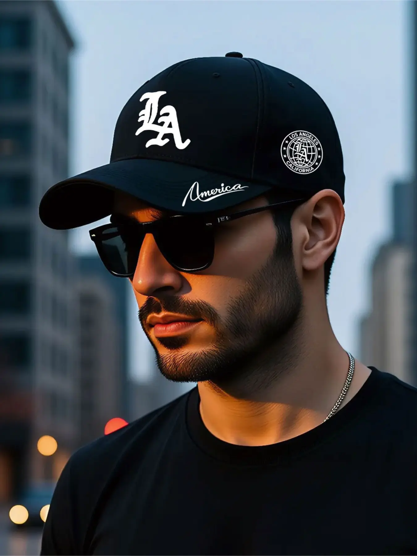 La Letter Print Baseball Cap, Unisex Street Fashion Hip Hop Hat, Adjustable Loose-Fit, All Seasons, Perfect for Daily Wear and Gifts