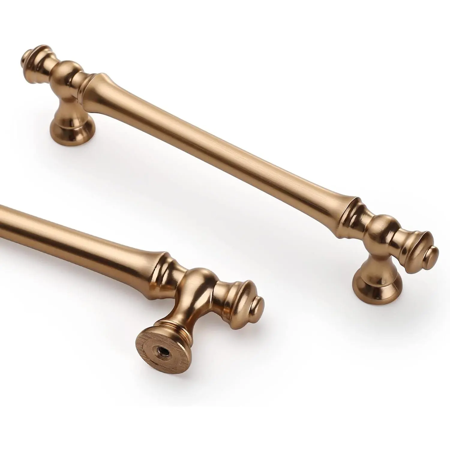 Asidrama 10 Pack 5 Inch (128mm) Champagne Bronze Kitchen Cabinet Handles, Brushed Brass Gold Cabinet Pulls Hardware for Cupboard Drawer