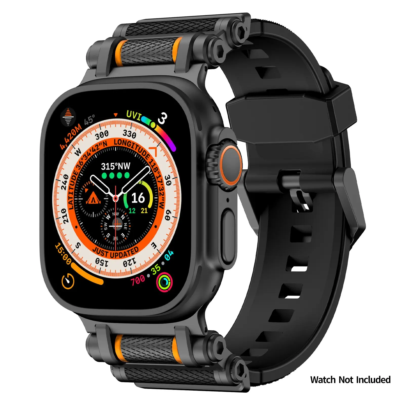 Outdoor Scratch-Resistant Silicone Watch Straps for Apple Watch, Compatible with Iwatch Series 11/10/9/ultra/ultra2/ultra3/se/8/7/6/5/4/3, 42-49mm