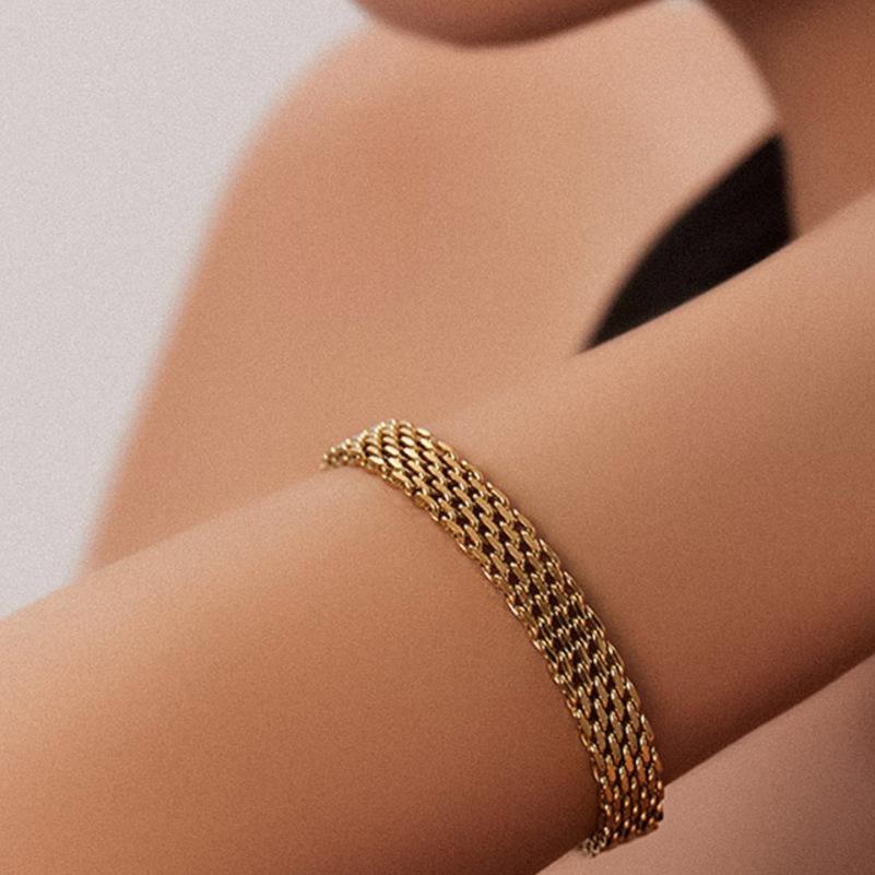 Trendy Silver Mesh Bangle Bracelet For Women Minimalist Woven Chain Cuff Bracelet Everyday Jewelry Trendy Silver Mesh Bangle Bracelet For Women Minimalist Woven Chain Cuff Bracelet Everyday Jewelry