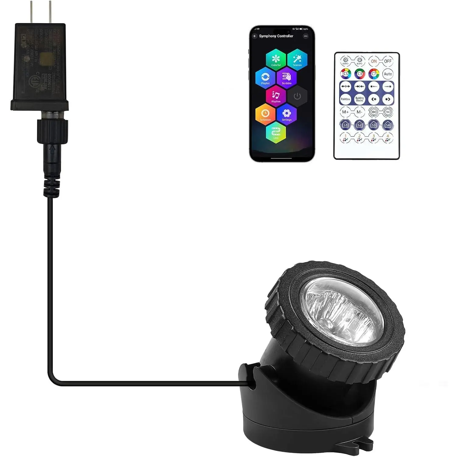 Super Bright RGB LED Submersible Pond & Fountain Lights with Bluetooth App Control, IP68 Waterproof Landscape Spotlights for Aquarium, Garden, Yard, Pool (Set of 1)Gift