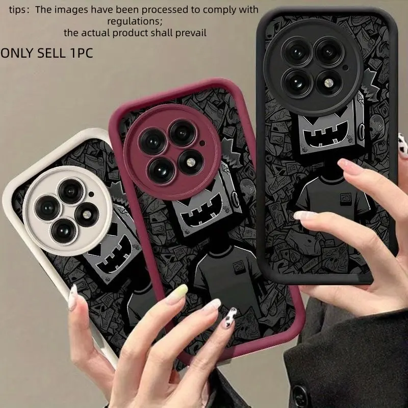 Creative Black Hooded Boy "Compatible with OnePlus 10R/11R/12R/13R/10T/Nord3 5G Phone Case, Trendy Shockproof Case, Full-Edge Celestial Eye Step Design"