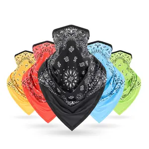 New trendy ice silk headscarf hip-hop fashion cashew flower mask hip-hop neck cover outdoor cycling triangle towel woman sport unisex