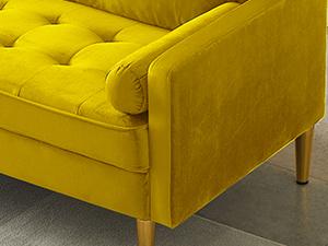 SZLIZCCC 67 Inch Modern Velvet Loveseat Sofa with Tufted Upholstered Back - Mid-Century Compact Design for Small Spaces Living Room&Bedroom (Yellow) SZLIZCCC 67 Inch Modern Velvet Loveseat Sofa with Tufted Upholstered Back - Mid-Century Compact Design for Small Spaces Living Room&Bedroom (Yellow)