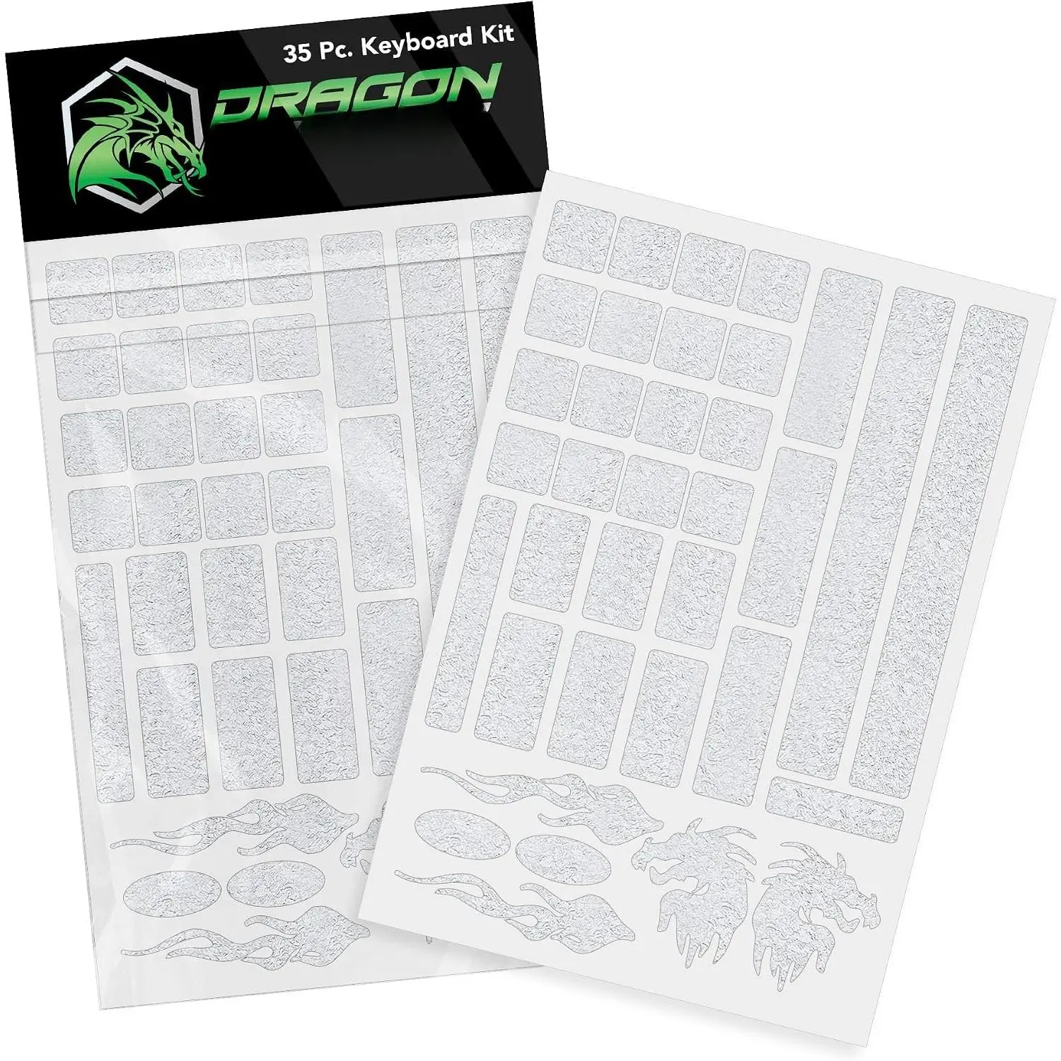 Gaming Keyboard  35 count Set - Rubber Keycap Stickers and  Grip Tape, Clear Anti-Slip Overlays for RGB Backlit , Mechanical Keyboard Grip Stickers for WASD Gaming Control