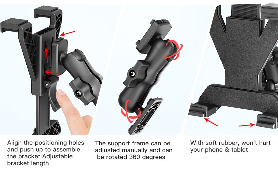 Heavy Duty Drill Base Tablet Holder for Trucks & Boats – Permanent Dashboard Mount for 7-11’’ iPad mini/Air/Pro – Anti-Shake Vibration-Free Navigation Mount for Wall, Desk, Commercial Vehicles