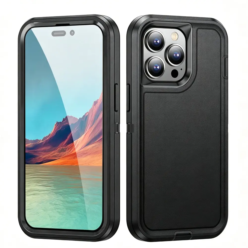 Ergonomic Grip Rugged Cellphone Case - Handheld Shock-Absorbing, Dust-Blocking TPU+PC Outdoor Work Protective Casing for iPhone 12/13/14/15/16/17 Pro Max Plus Air Mobile Devices Accessories