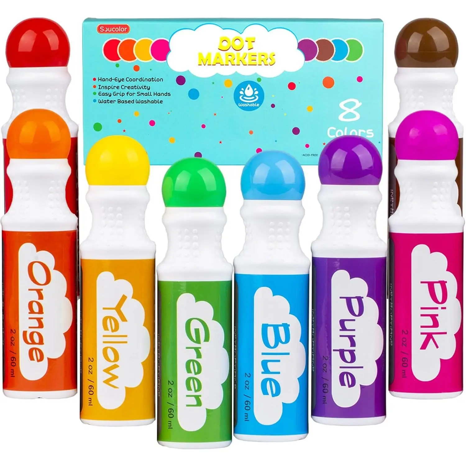 New Dot Markers For Toddlers Kids, Bingo Daubers Washable Art Markers 8 Colors