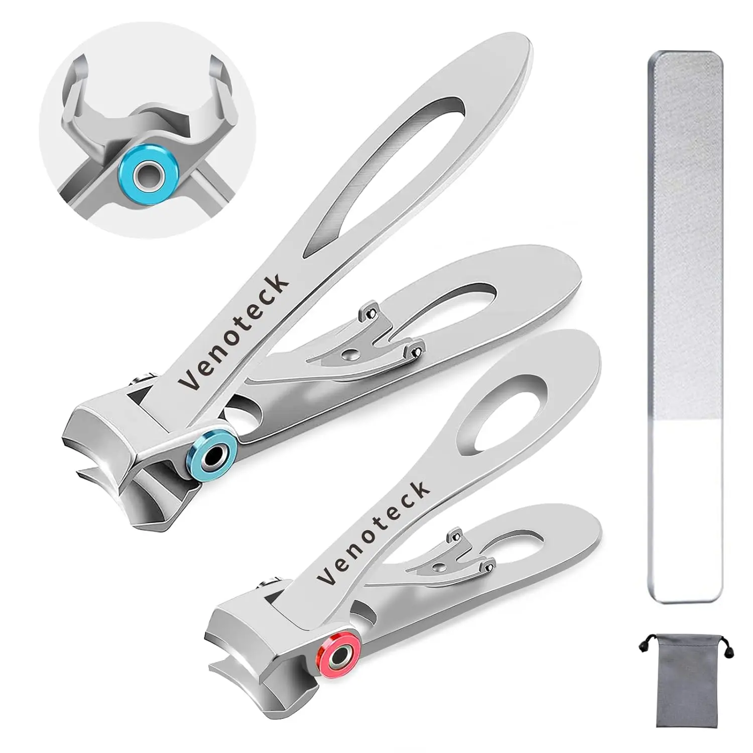 Nail Clippers Set, Fingernail & Toenail Clippers for Thick Nails, Suitable for Adult Men Women Seniors